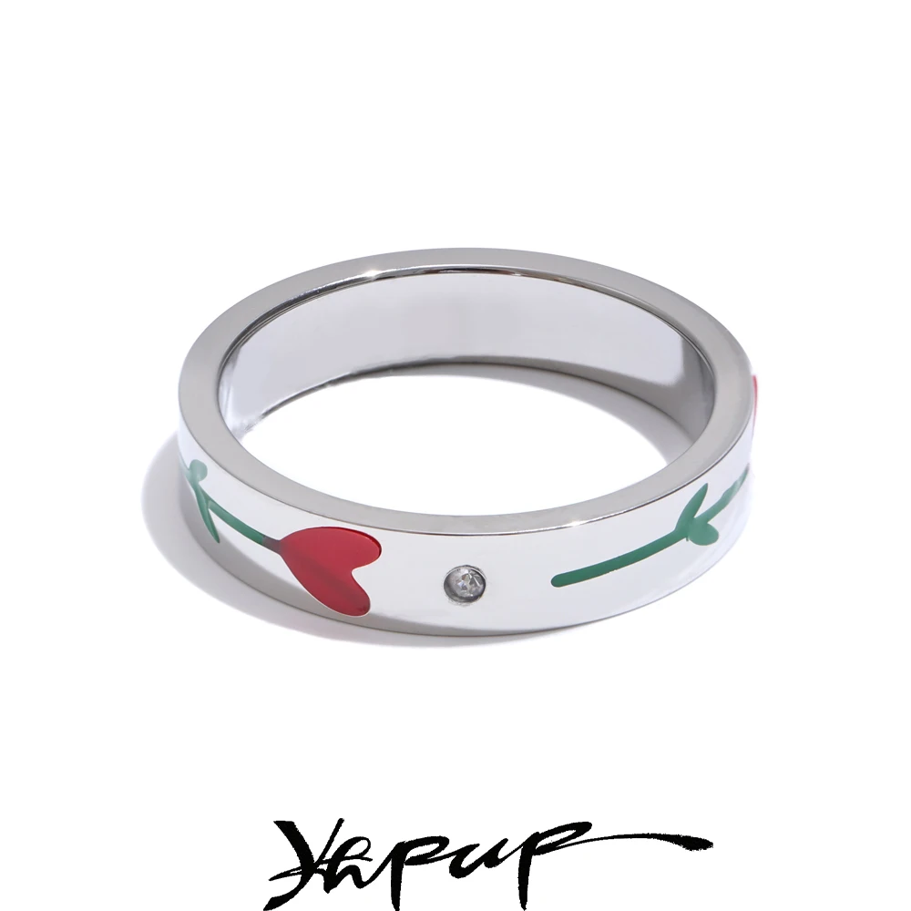 Yhpup Stainless Steel Fashion Ring