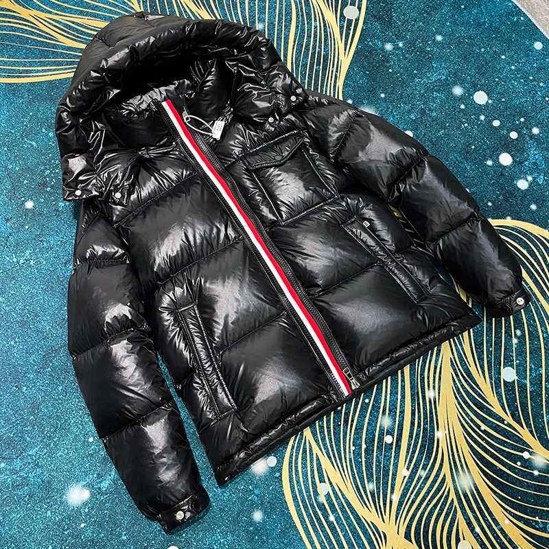 

New Down Jacket Men Thick Short Bright Jacket High-End Comfortable Down Jacket Fashion Color Ribbon Fashion Men Must Buy 004