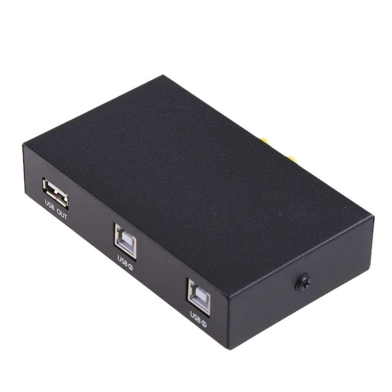 066A 2 In 1 Out USB Print Sharer, 2 USB 2.0 Ports Splitter Printer Adapter Sharing Device Switch