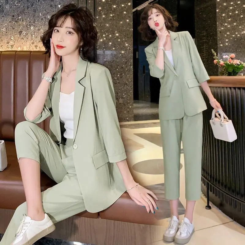 Fashion Women's Set 2024 New Korean Spring/Summer New Leisure Age Reducing Elegant Women's Two Piece Set