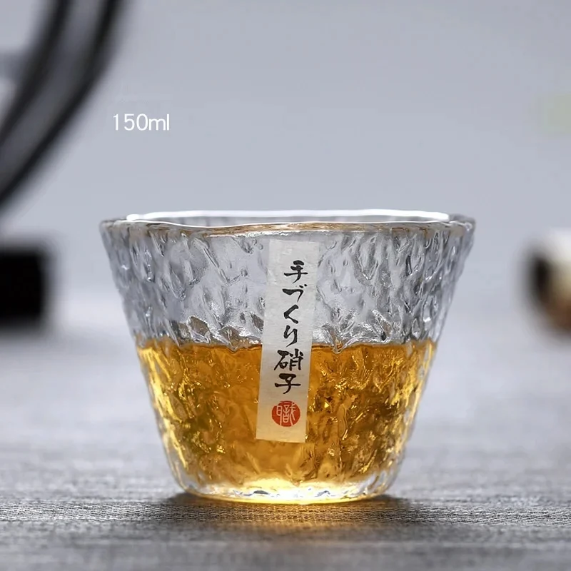 Heat-resistant Glass Tea Cup Japanese Kung Fu Tea Set Wine Glass Rain Drop Cup Transparent Drinking drinking glasses set