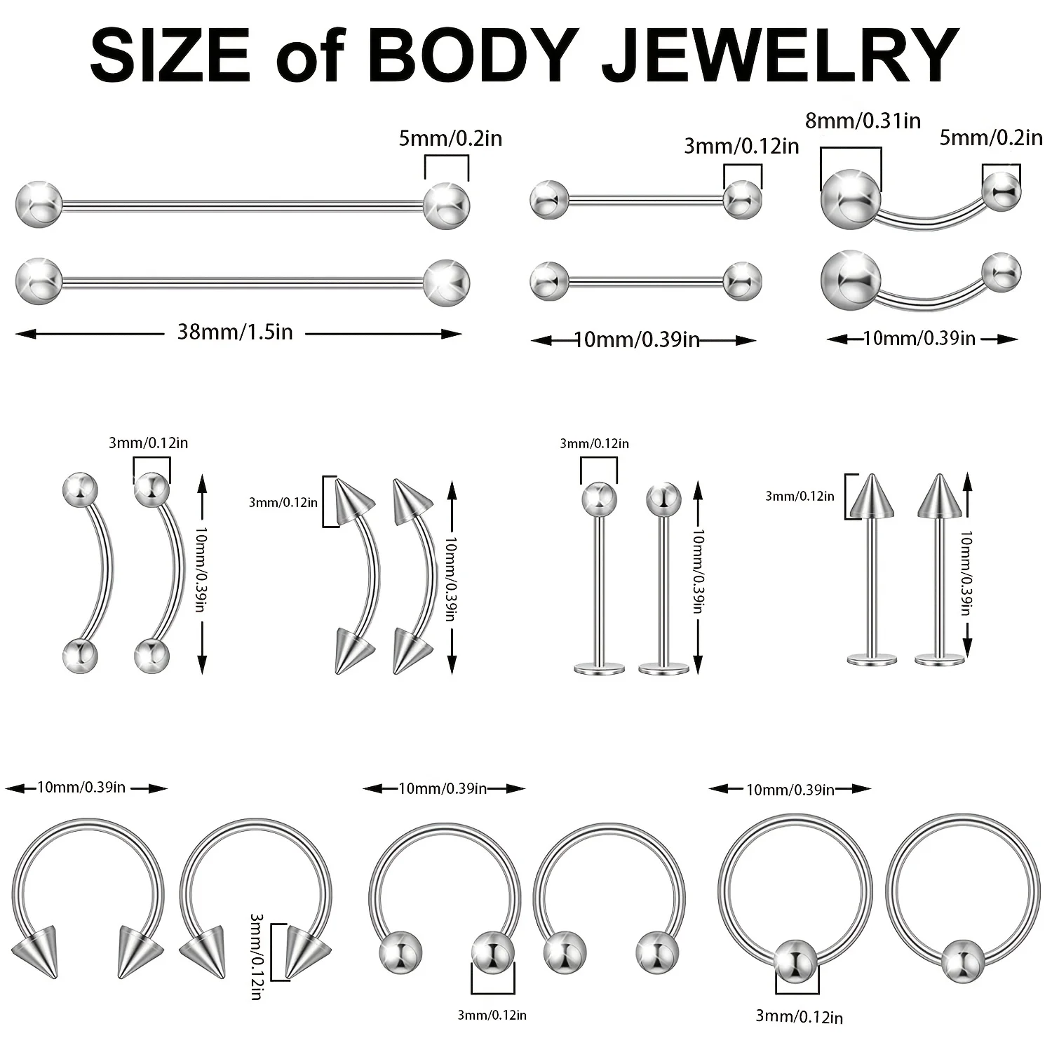41pcs Body Piercing Tool Kit Include Septum Forceps Clamp Pliers 20 Pcs 316L Stainless Steel Piercing Needles And 20 Pcs Jewelry