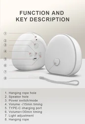 Soothing RGB Night Light & White Noise Machine with Relaxing Audio - Other (WHITE)