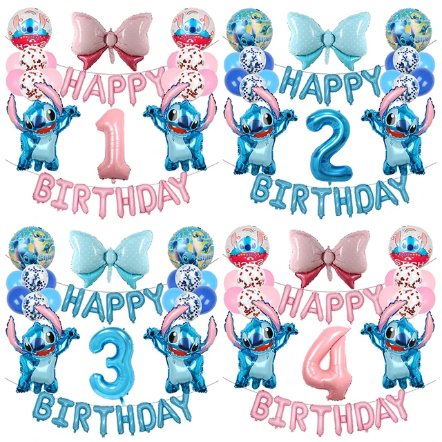 31 stücke Cartoon Lilo & Stich Aluminium Luftballons kinder Glücklich Geburtstag  Party Dekoration Mädchen Junge Digital Anzahl Ballon Set - AliExpress