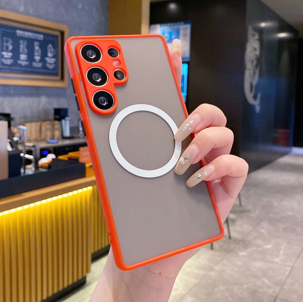Sleek Matte Magnetic Shockproof Phone Case with MagSafe Compatibility