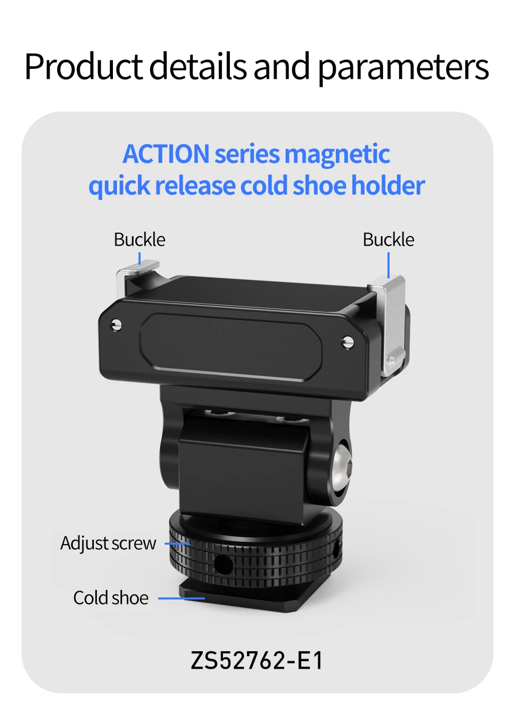 Magnetischer Kaltschuh-Adapter mit Schnellverschluss 360° ° Dämpfung einstellbar 1/4 Zoll für DJI Osmo Action 5Pro 4 3 2 Kamera-Fahrradlenkerhalterung – Detail 26