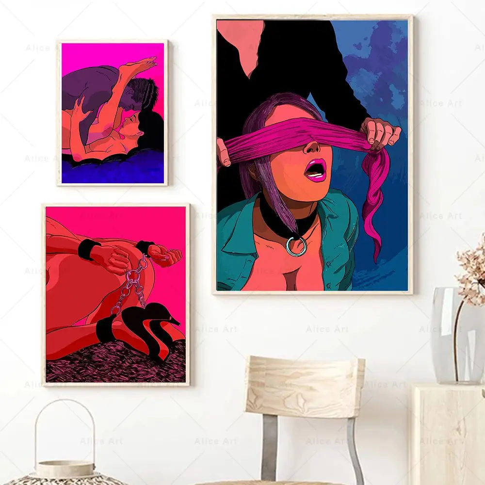 Canvas Wall Art Picture Abstract Sex Painting Woman Naked Bondage - Sexy Woman