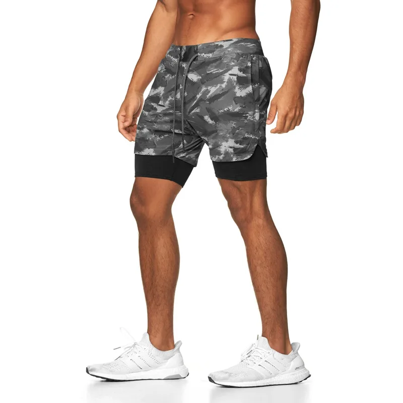 Mens Quick-Dry 2-in-1 Summer Shorts - Casual Fitness Jogging Bottoms