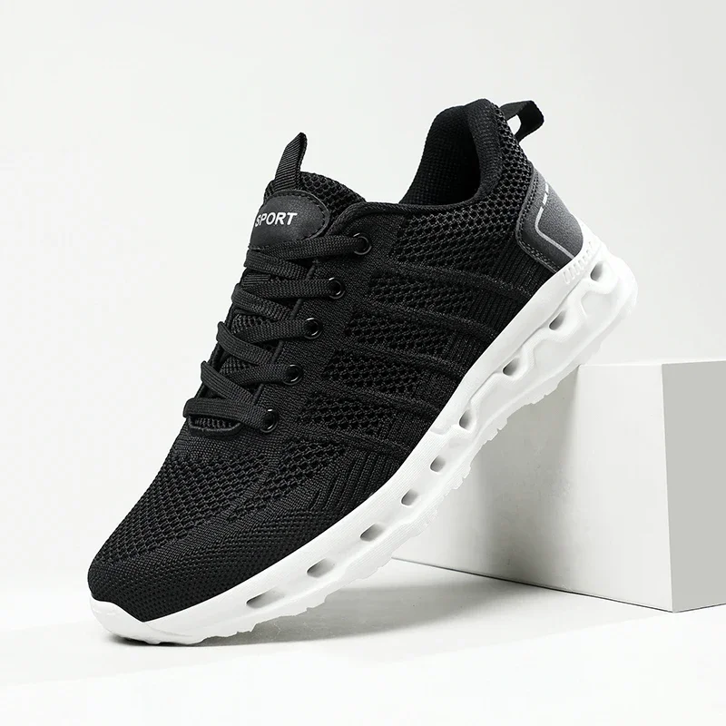 Men Soft Mesh Sneakers Summer Breathable Light Weight Footwear Flat Fashion Running Sport Shoes Boys Gym Large Size Tenis