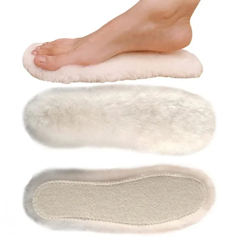 Natural Sheepskin Insoles Winter Keep Warm Fur Wool Insoles Men Women Warm Soft Thick Cashmere Snow Boots Shoe Pad orthopedic insoles heel insoles shoe inserts