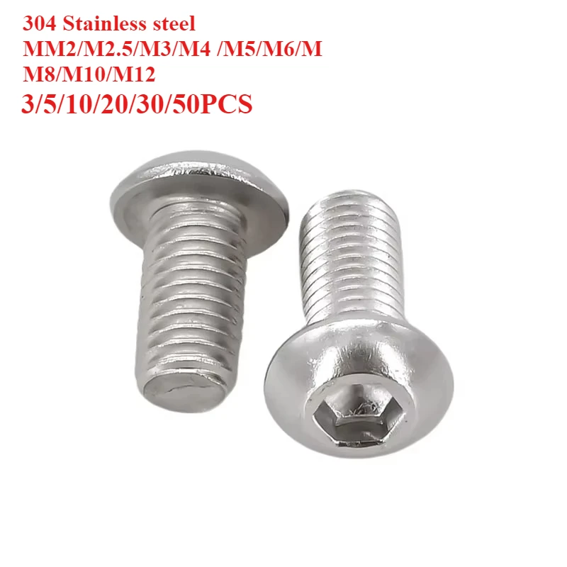 Viti M5 ISO 7380 Testa Sfera Bulloni Testa A Cupola M5 In Acciaio Inox A2 - Pulsante Presa Con Vite A Brugola ISO 7380 The Medium Ps5 - Foto 6