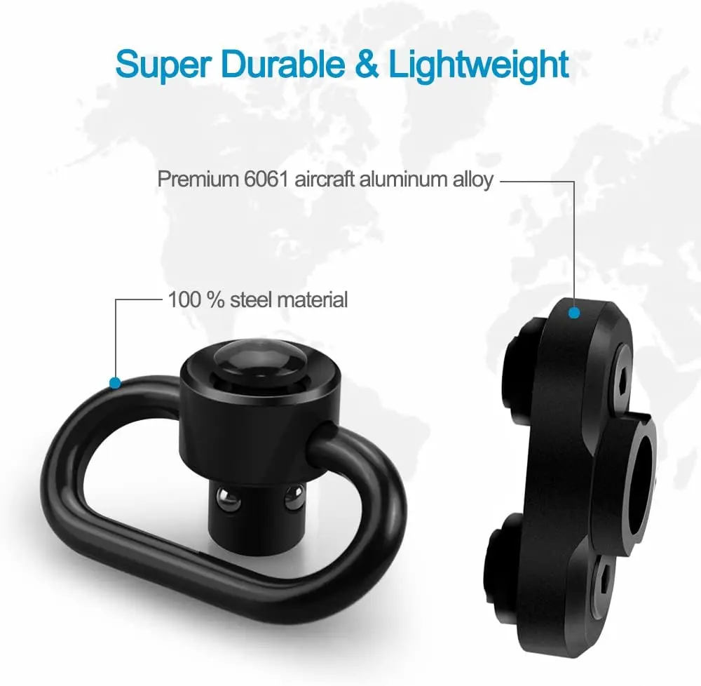 Rifle Sling Swivel Stud Mount Adapter Mlok Rail Quick Release QD Sling Swivel Mount Adapter Hunting Gun Accessories 1.25inch