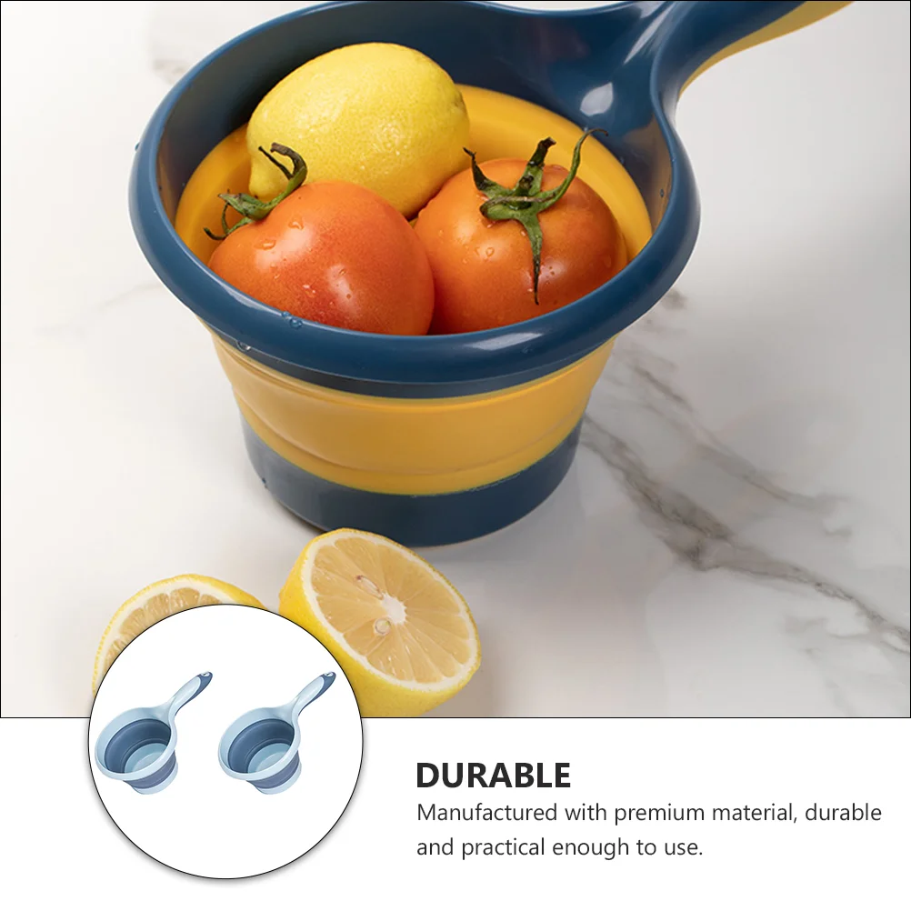 2 Pcs Moisturizing Folding Spoon Household Water Scoop Portable Scoops Faucet Spoons Large Long Handle Baby