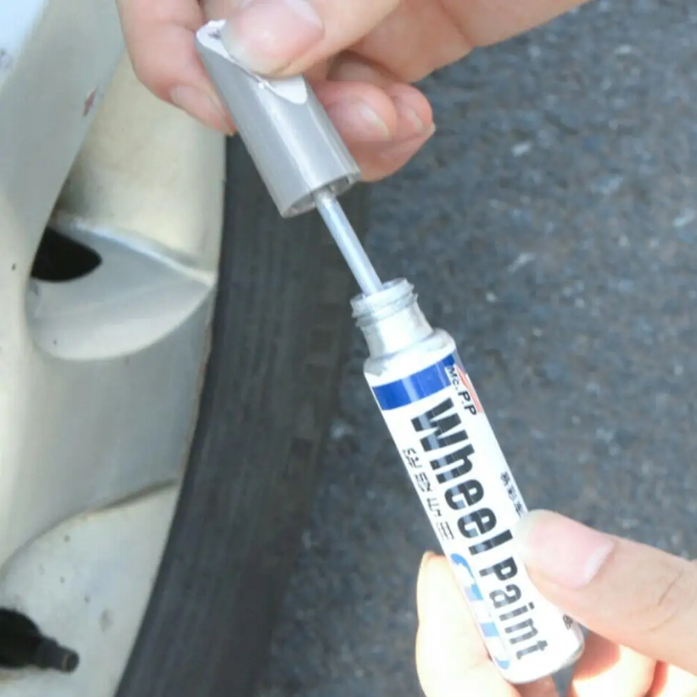 Wheel Repair Kit Wheel Rim Repair Paste Aluminum Alloy Wheel Hub Renovation Paint Brush Wheel Hub Repair Automobile Pen Silver Scratch Spray Paint
