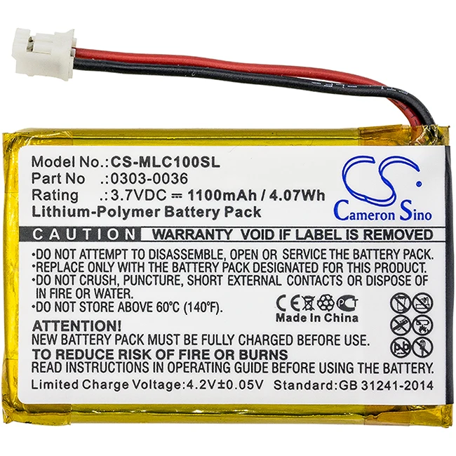 Batteria Cameron Sino 1100Mah Per Minelab Ctx 3030 Wm-10 Wm10 Wm12 Gpz 7000 0303-0036