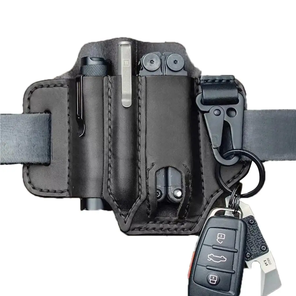 

Leather Sheath Multitool Waist Bag Camping Clothes Accessory Pocket Organizers Tools Organizer for Hunting Hiking No 4