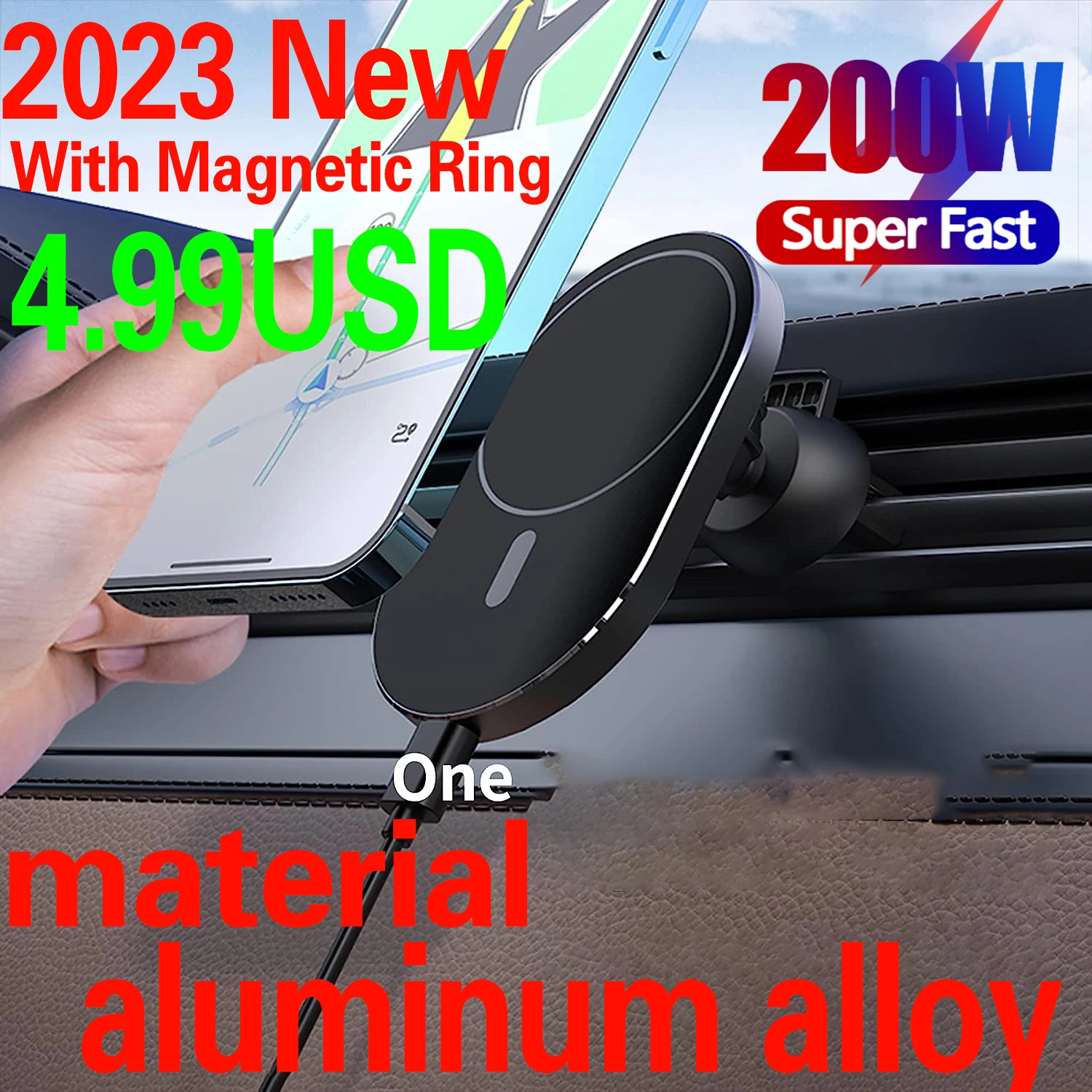 200W Car Wireless Charger for Macsafe iPhone 13 12 14 Pro Max