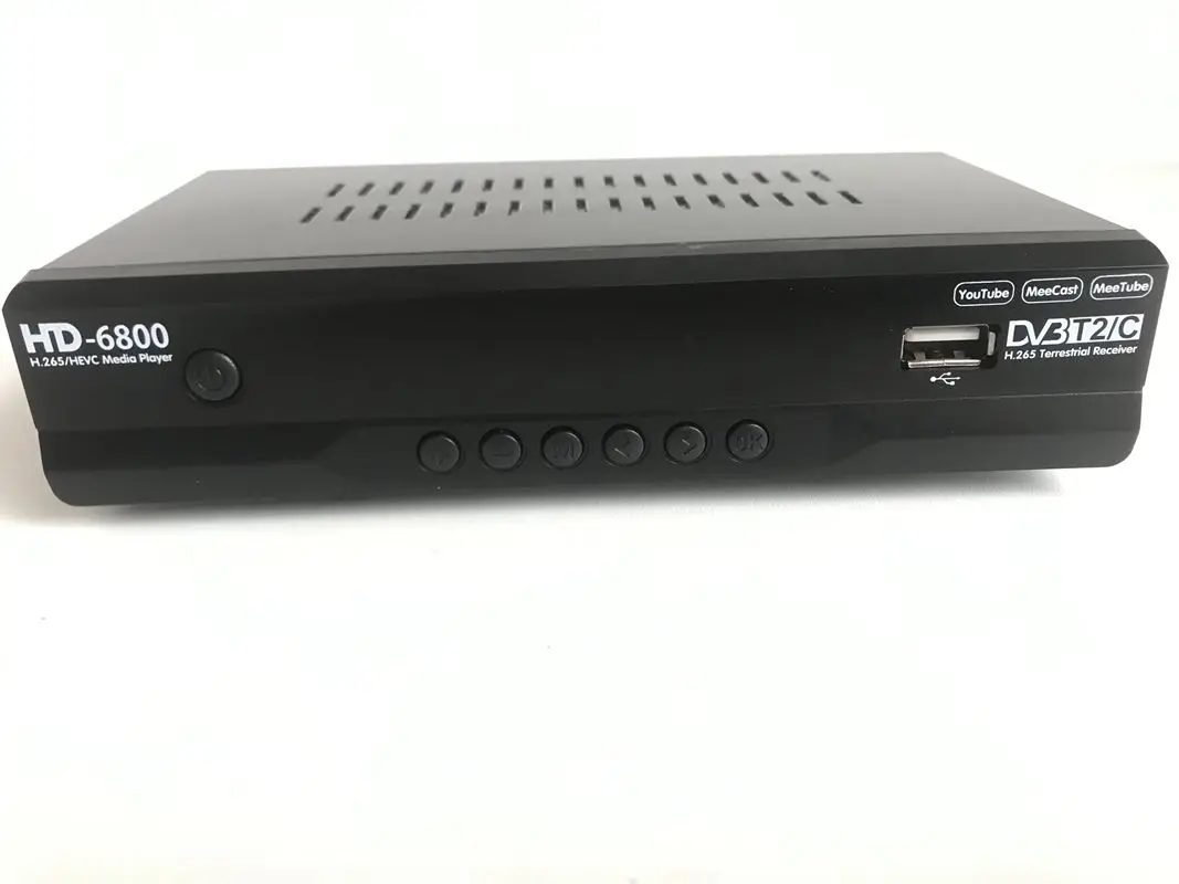 DERSHENG DVB-T2 +C Combo Digital Terrestrial TV Tuner H.265/HEVC HD 1080P Scart Decoder Support Meecast MeeTube Built-in RJ45