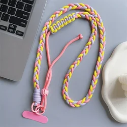 Colorful Woven Crossbody Phone Lanyard with Hanging Chain Pendant - Other (Other)