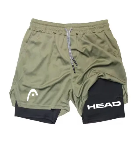 2 in 1 Compression Shorts for Head Men Gym Workout Running Shorts with Phone Pockets Athletic Quick Dry Activewear 4