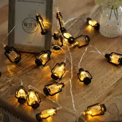 LED Outdoor Decorative String Lights - 1.5M, 10 Bulbs - Kerosene Bottle Style with Battery Box - 3M 20 LEDS (Warm White)