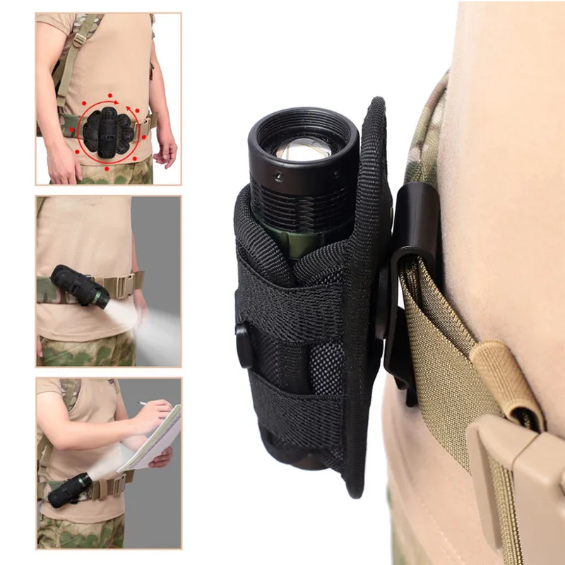 Fondina Porta Torcia UltraFire, Rotazione 360°, Per Cintura, Nera, Per Torce Tipo Surefire G2 - Foto 2