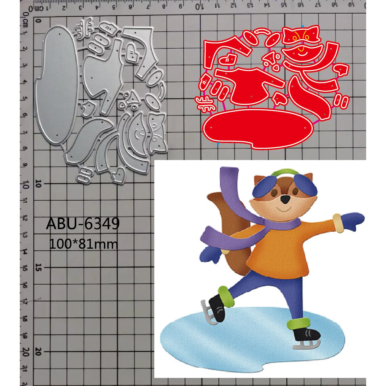2023 New Metal Cutting Dies Skating Fox Diy Scrapbook Paper Craft Knife Mold Blade Punch Stencil Dies
