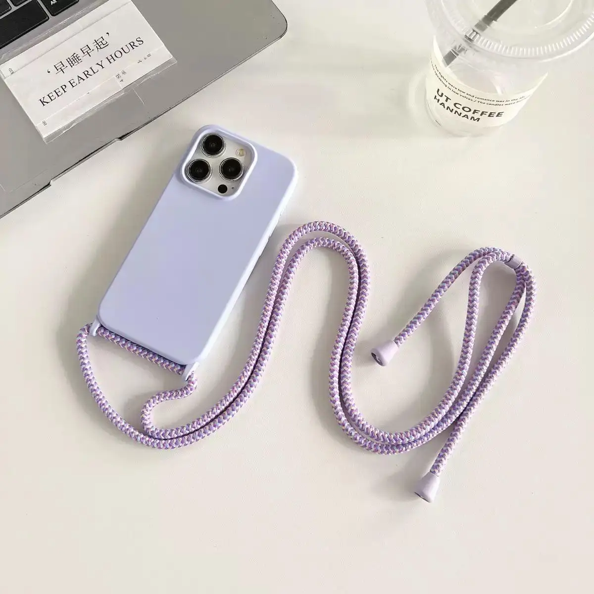 Universal Liquid Silicone Waterproof Crossbody Lanyard Case with Necklace Strap