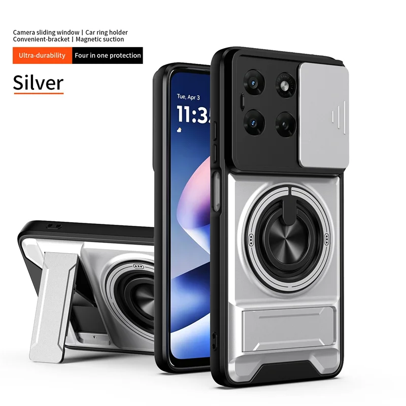 Armor Ring Phone Case with Lens Protection and Magnetic Stand Holder