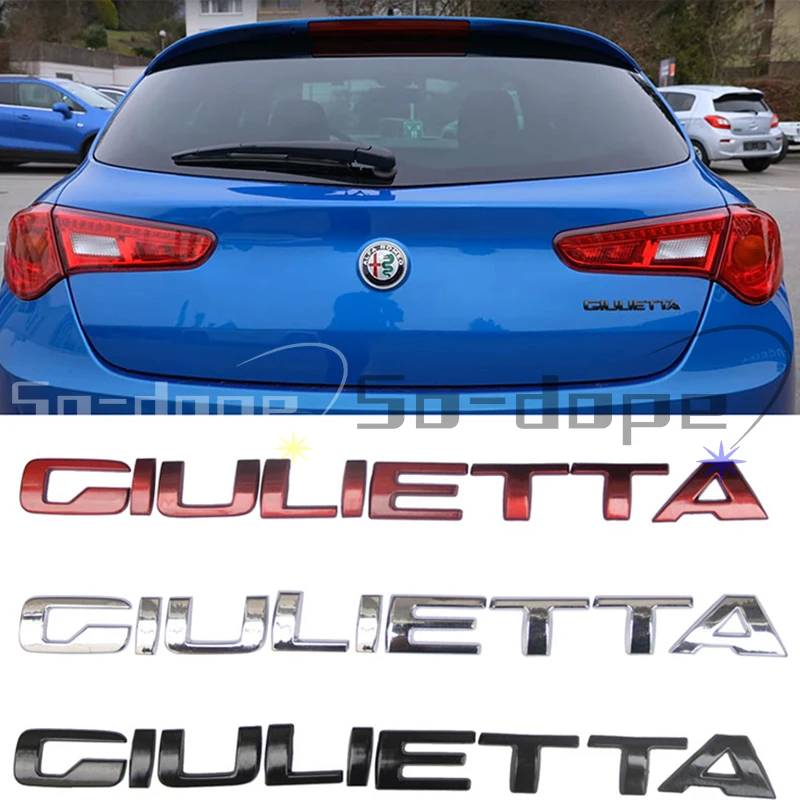 

Metal GIULIETTA Letter Emblem Badge Trunk LOGO Car Stickers For Alfa Romeo Giulietta Exterior Accessories