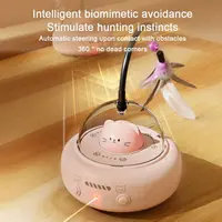 Interactive Cat Toy with Feathers & Laser, 360° Obstacle Avoidance, Auto Standby, USB Charging 6