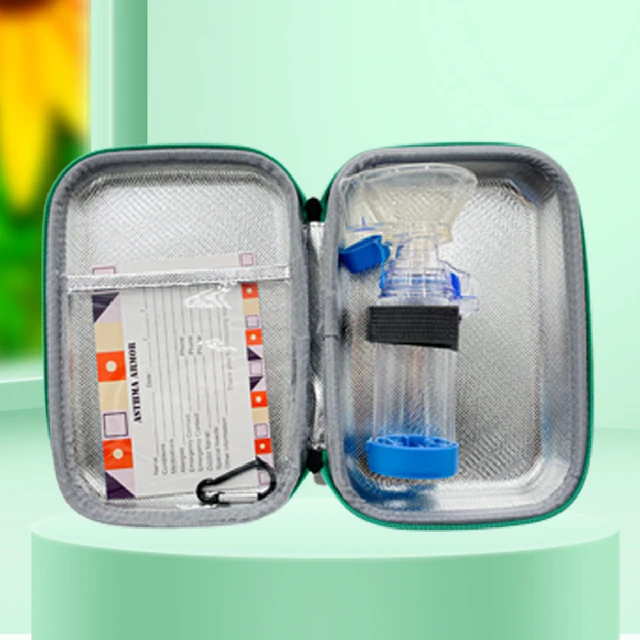 Canack-Cámara de Aerosol de grado médico para niños y adultos, dispositivo  de silicona con bolsa verde, espaciador de asma, inhalador - AliExpress