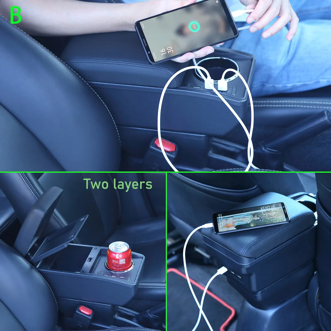 르노 더스터 암레스트 박스 르노 더스터 자동차 암레스트 2010-2018 전용 개조 인테리어 수납 박스 자동차 액세서리