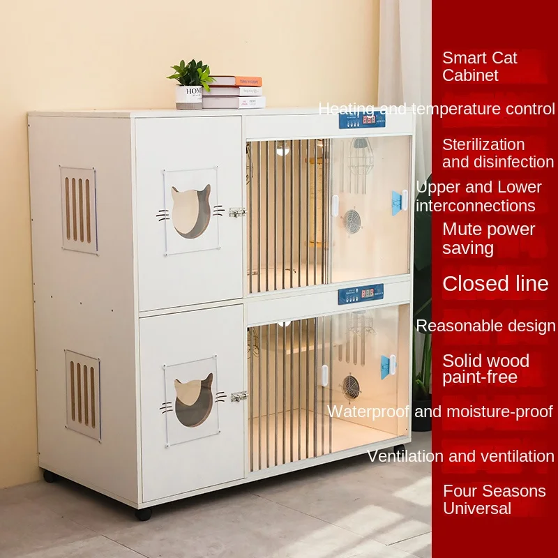 Armadio Per Gatti In Legno Massello, Nido Per Gatti, Gabbia Per Gatti, Per Uso Domestico, Per Tutte Le Stagioni, Sala Parto Termostatica Super Grande,