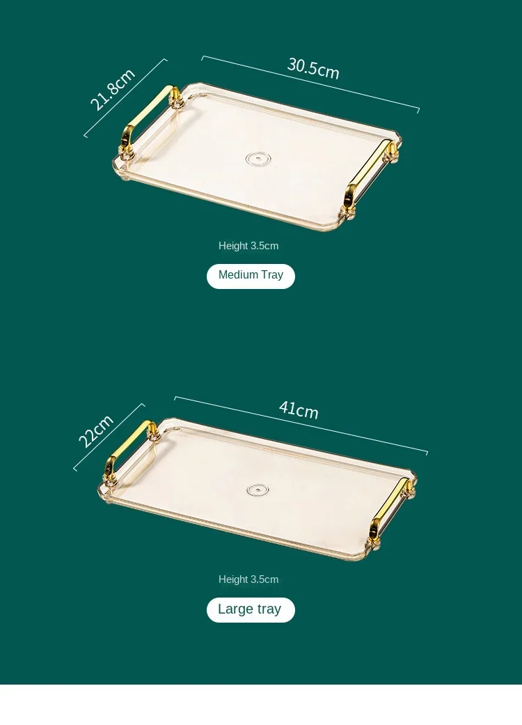 Rectangular Tray, Light Luxury European Style Household Tea Cup, Water Cup, Tea Plate, Plastic Handle Plate In Beauty Salon 6