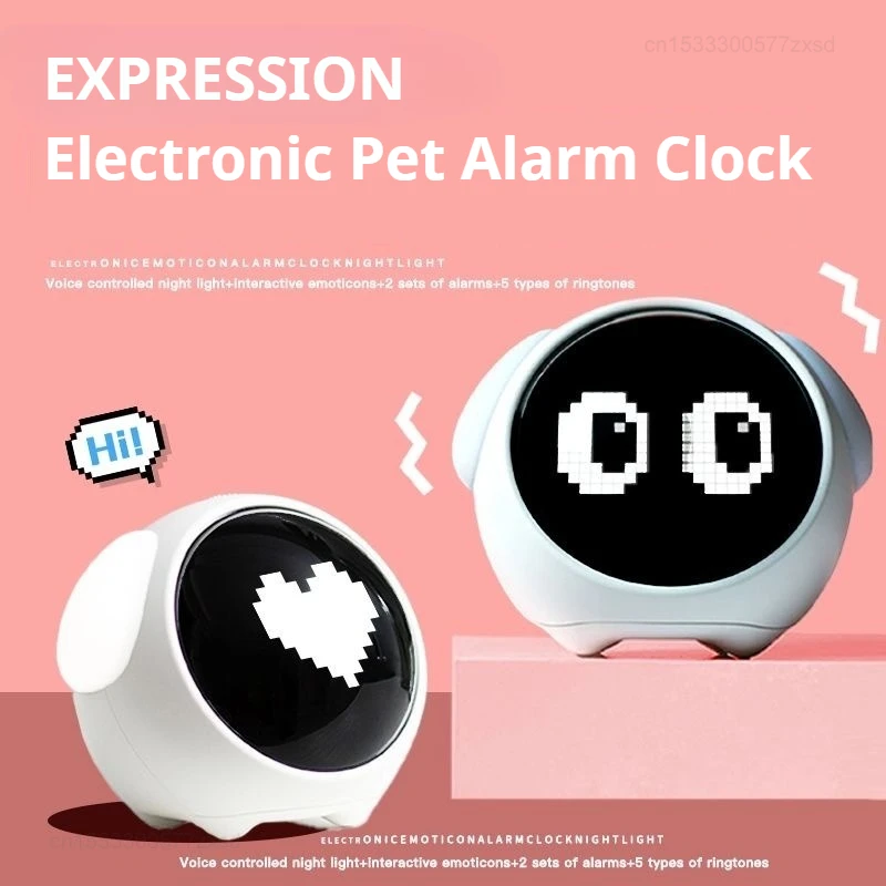 Child Alarm Clock Digital Emotion Table Clock With Light Living Room Bedroom Desktop Cute Cartoon Alarm for Kids