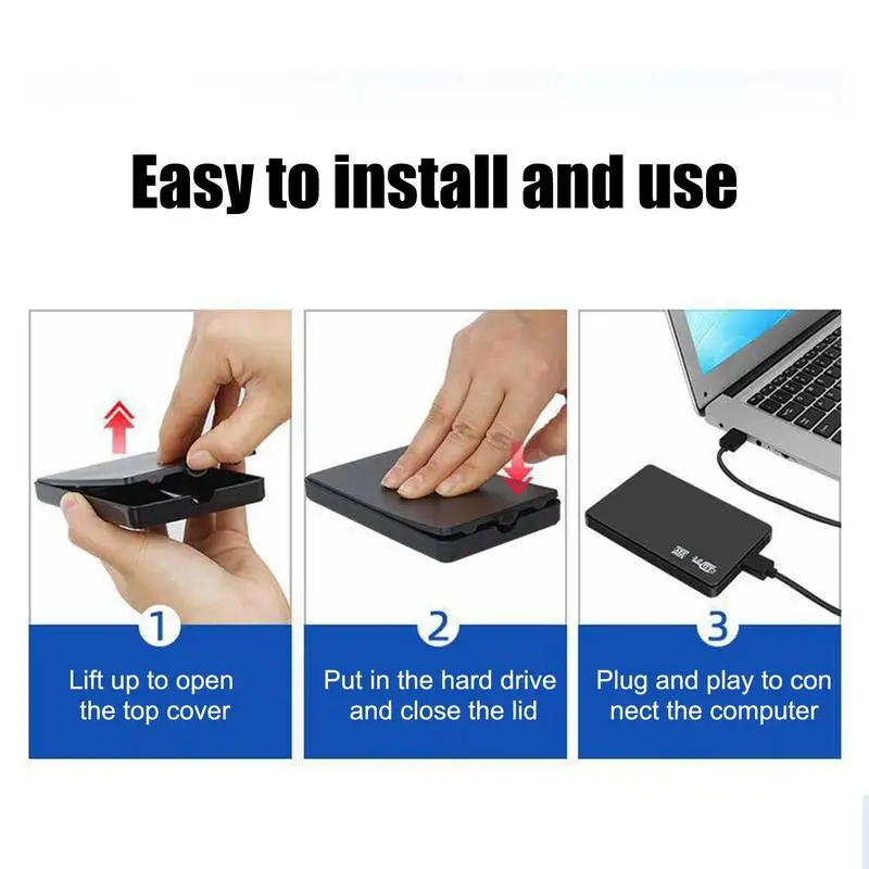 2.5-inch External Hard Drive Enclosure High-Speed SSD Enclosure USB 3.0 SATA External Hard Drive Case