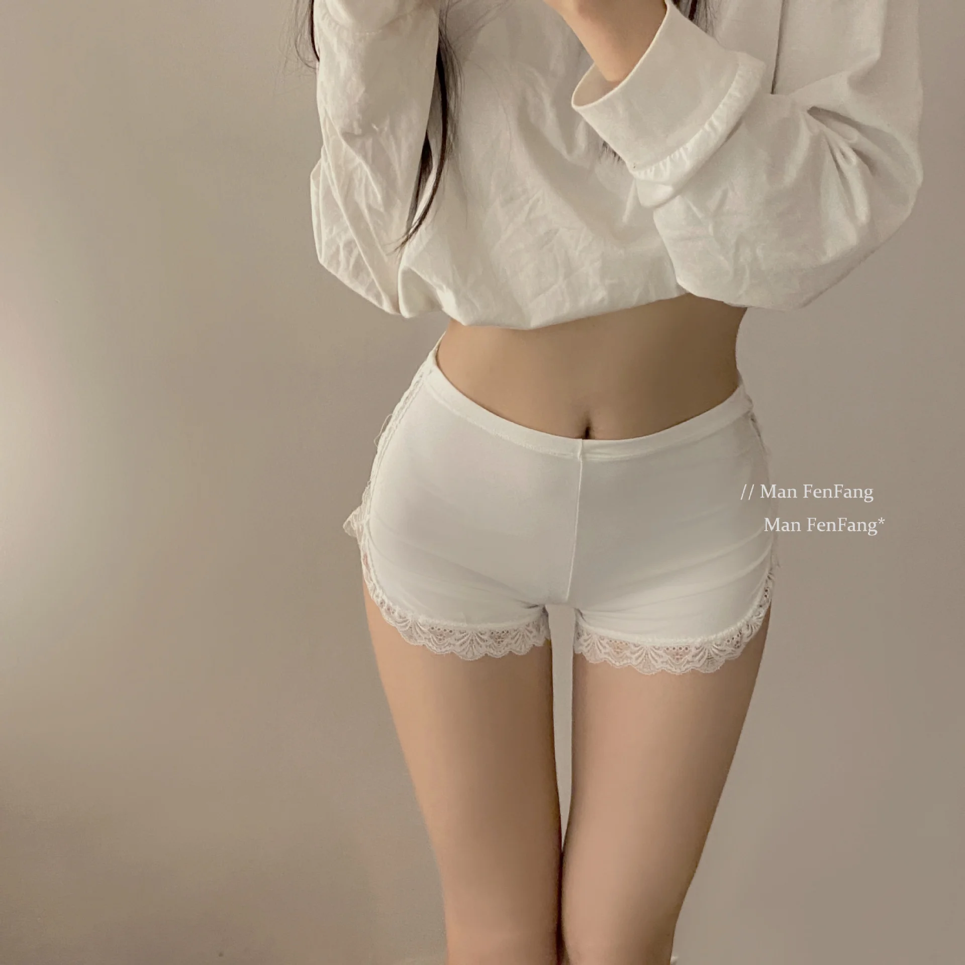 Summer Thin Lace Shorts Traceless Sexy Underwear Women Sports Seamless Briefs Fitness Hip Lifting Ice Silk Safety Pants