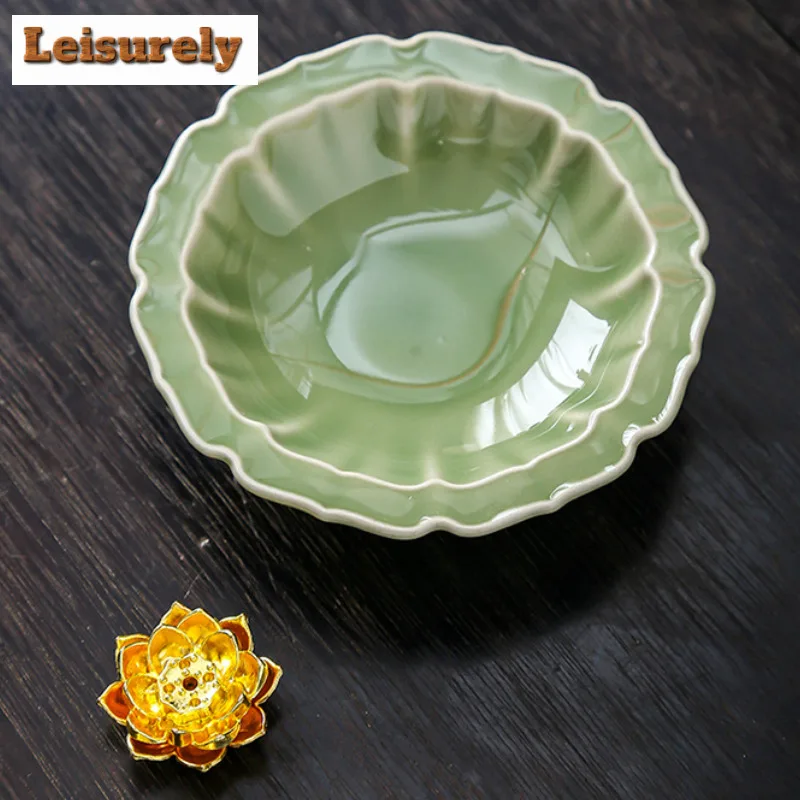 Four Seasons Flower Plate Incense Holder Handmade Mist Smoking Steamers Incense Burners Meditation Censer Buddhism Craft Gift