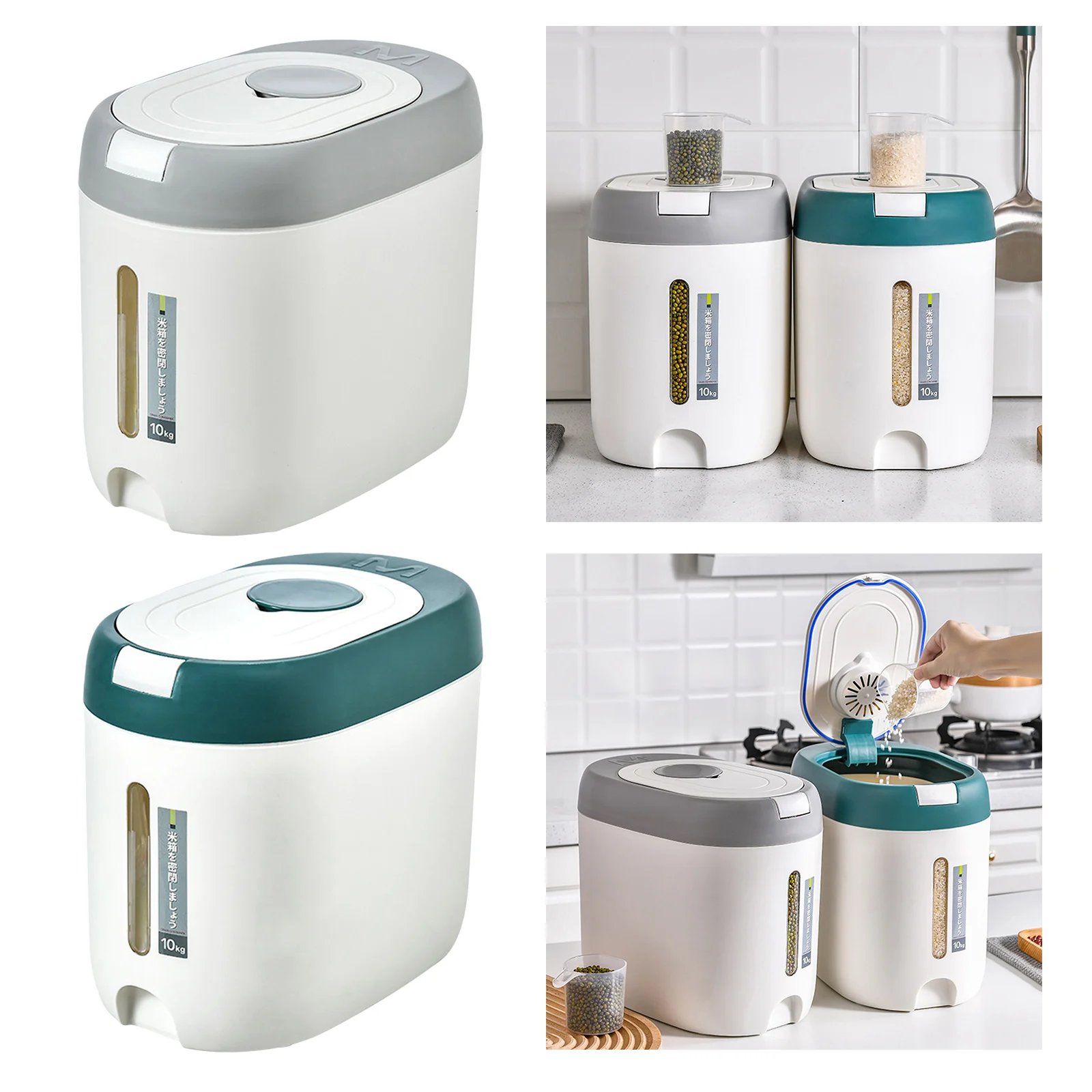 주방 쌀 보관 양동이, 항아리 밀폐 밥 상자 컨테이너, 10kg Best5 주방 쌀 보관 양동이, 항아리 밀폐 밥 상자 컨테이너, 10kg Best5