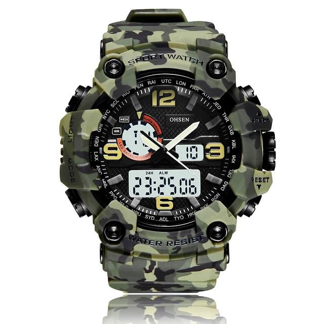 Reloj digital militar de supervivencia 23 en 1, pulsera táctica  multifuncional y ajustable para hombre, resistente al agua, deportes de  doble esfera