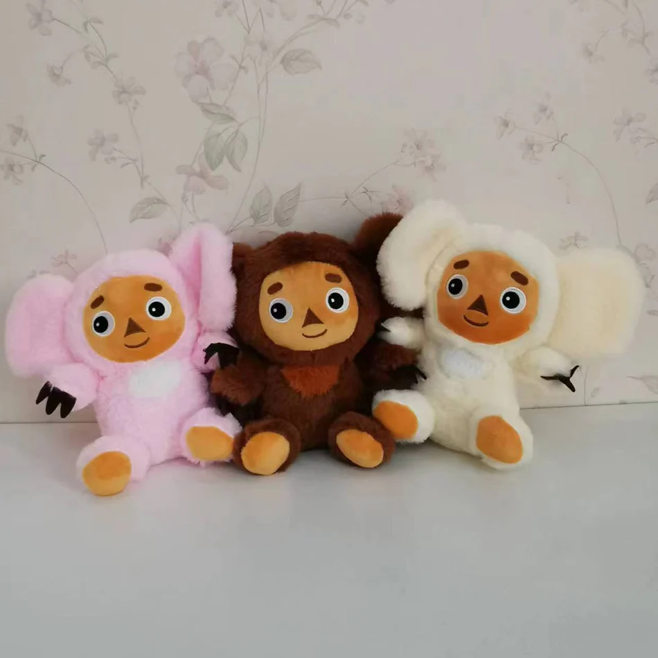 New Cheburashka Plush Toy Big Eyes Monkey Doll Russia Anime Baby Kid Kwaii Sleep Appease Doll Toys For Children mini summer doll shoes for korean paola rhine doll 5 cm flower sandals for american 14 inch girl exo russia steams doll toy gift