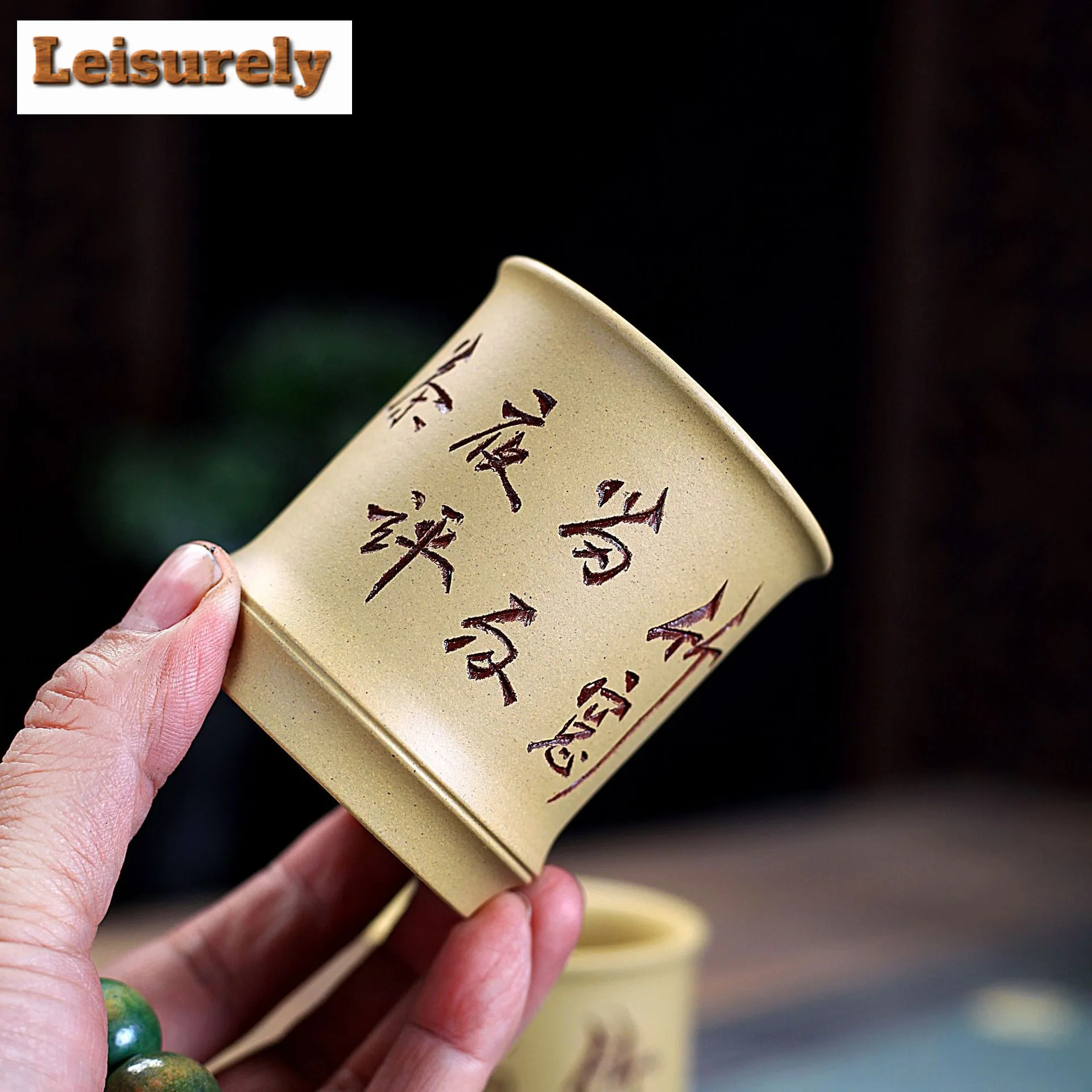 150ml Yixing Purple Clay Bamboo Joint Teacup Boutique Tea Bowl Tea Pair Tea-tasting Smelling Cup Chazhan Master Cups Tableware