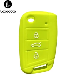 Silicone Protective Key Chain Case Cover (Apple green)