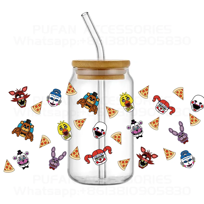 Custom Designs Printed 3D UV DTF Transfers Stickers 16oz Cup Wrap For DIY Glass