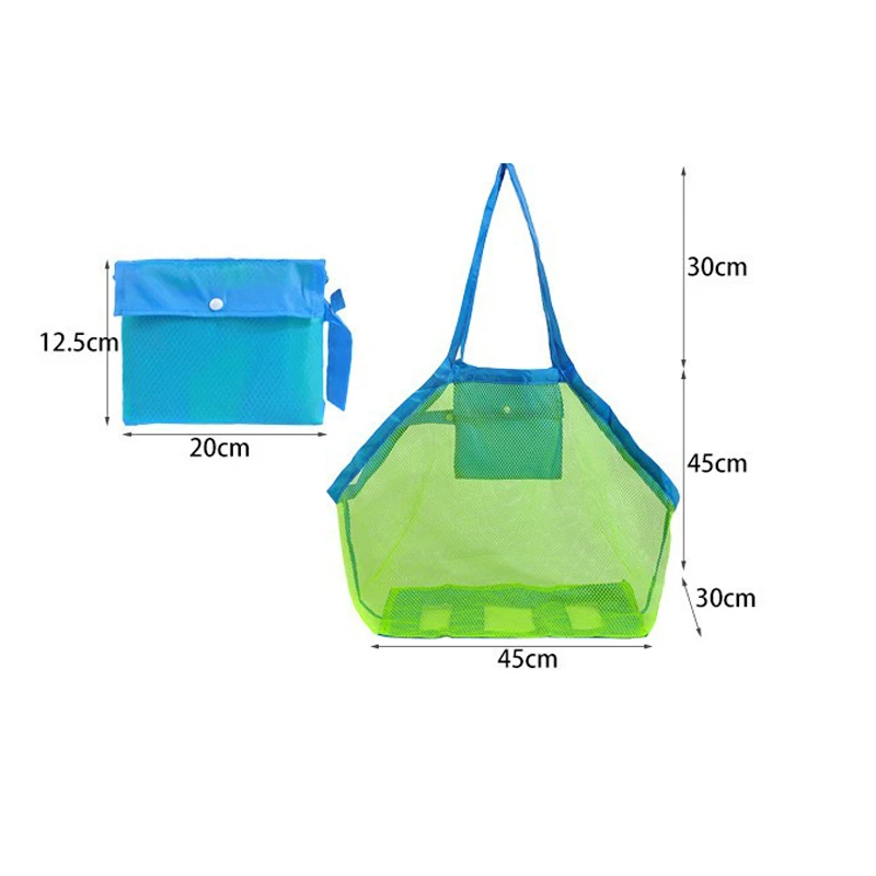 1-piece multi-color foldable beach mesh bag toiletry bag clothing towel storage bag children's toy large storage bag beach bag