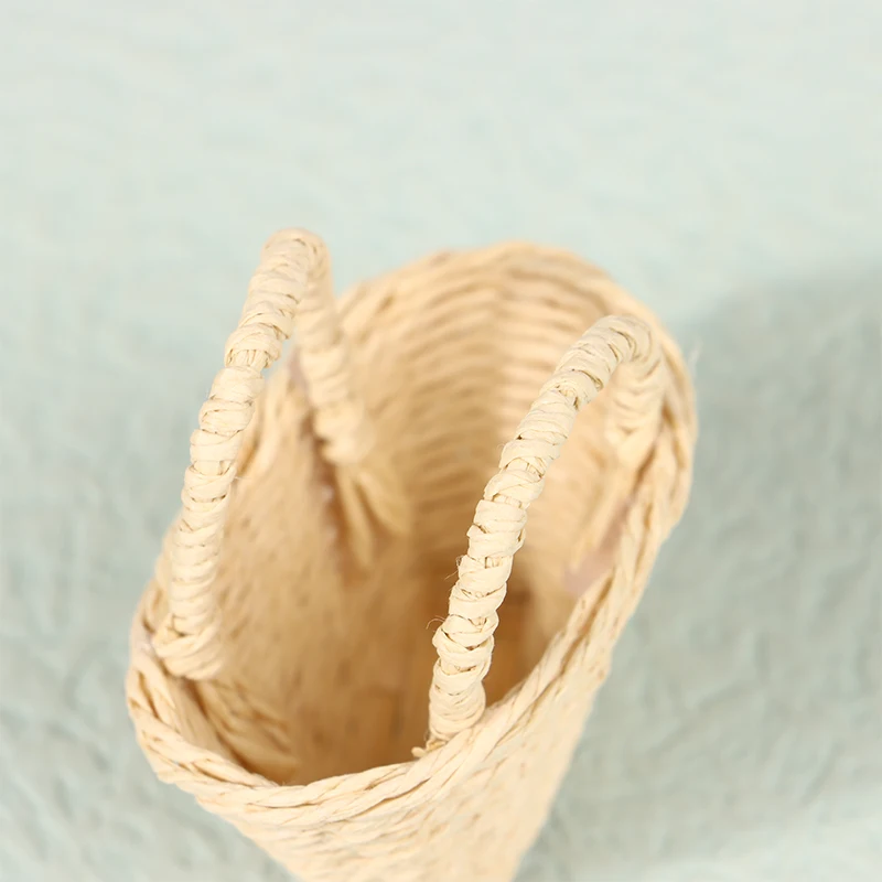 1Pcs Mini 1/12 Cute Dollhouse Rattan Frame Hand-woven Vegetable Food Storage Basket Dolls Miniature Decoration