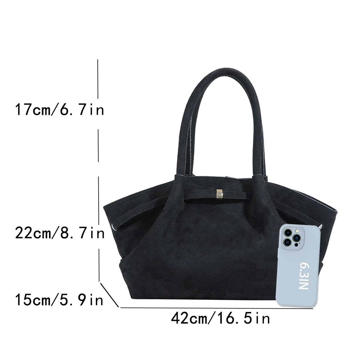 حقيبة كتف كلاسيكية بتصميم غير لامع من البولي يوريث...