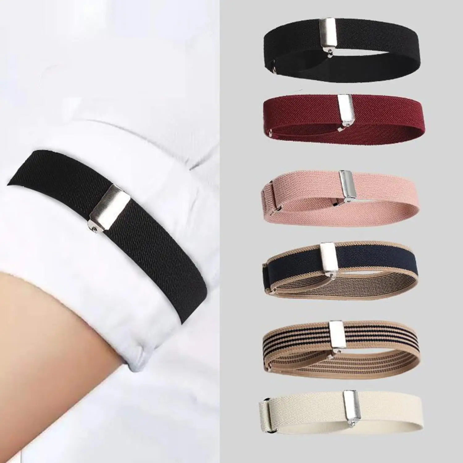 1Pair Elastic Armband Shirt Sleeve Holder Women Men Fashion Adjustable Arm Cuffs Bands For Party Wedding Clothing Accessories