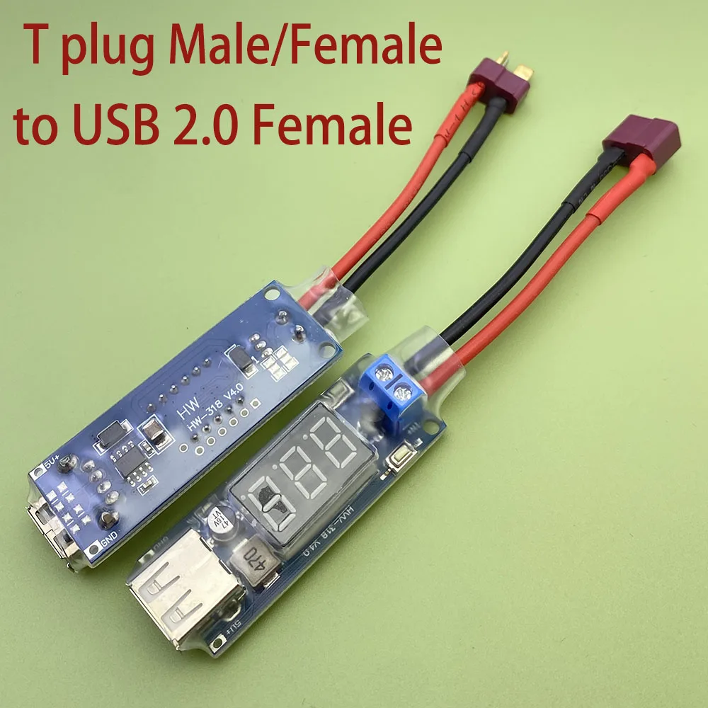 2S-6S Lipo batterie XT XT60 prise vers USB 2.0 5V 2A connecteur de Charge convertisseur adaptateur LCD T prise Batteries module de télécommande – Image 3
